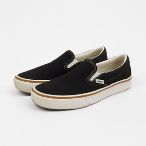 Vans Classic Black and White Slip-On Sneakers platform